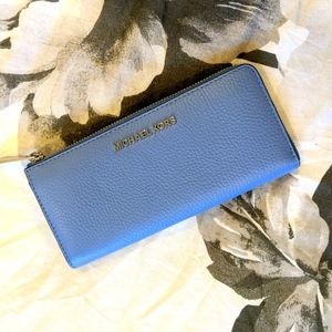 Michael Kors Blue Leather Wallet